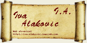 Iva Alaković vizit kartica